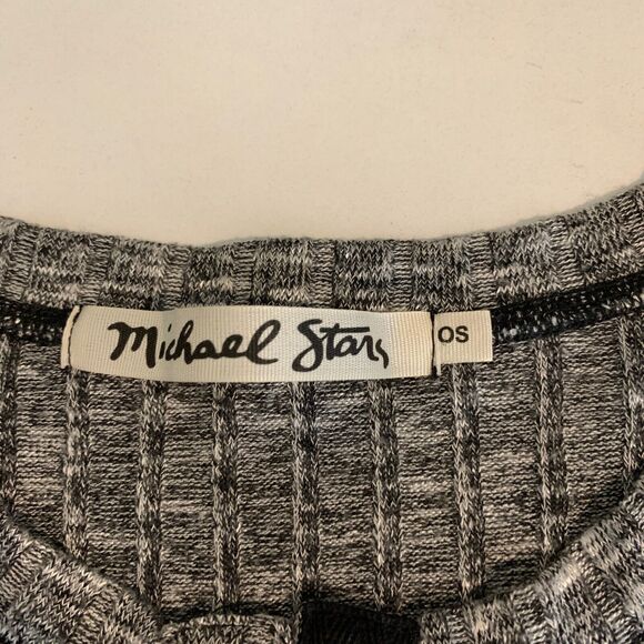 Michael Stars Sweater Womens OS One Size Grey Hidden Snap Buttons Long Sleeve - Picture 9 of 14
